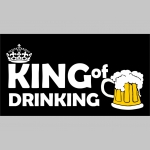King of Drinking čierne teplákové kraťasy s tlačeným logom 
